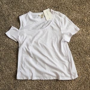 Unique sleeved white t shirt